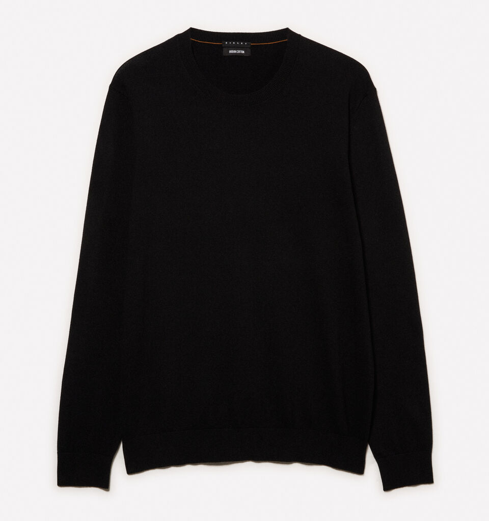 Schwarzer Pullover mit Rundhalsausschnitt - rundhalspullover für herren - Schwarz | Sisley image number 5